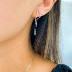 Lipa Chain Link Huggie Earring - 925 Sterling Silver