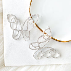 Rhinestone Butterfly Statement Earrings - LAST CHANCE!
