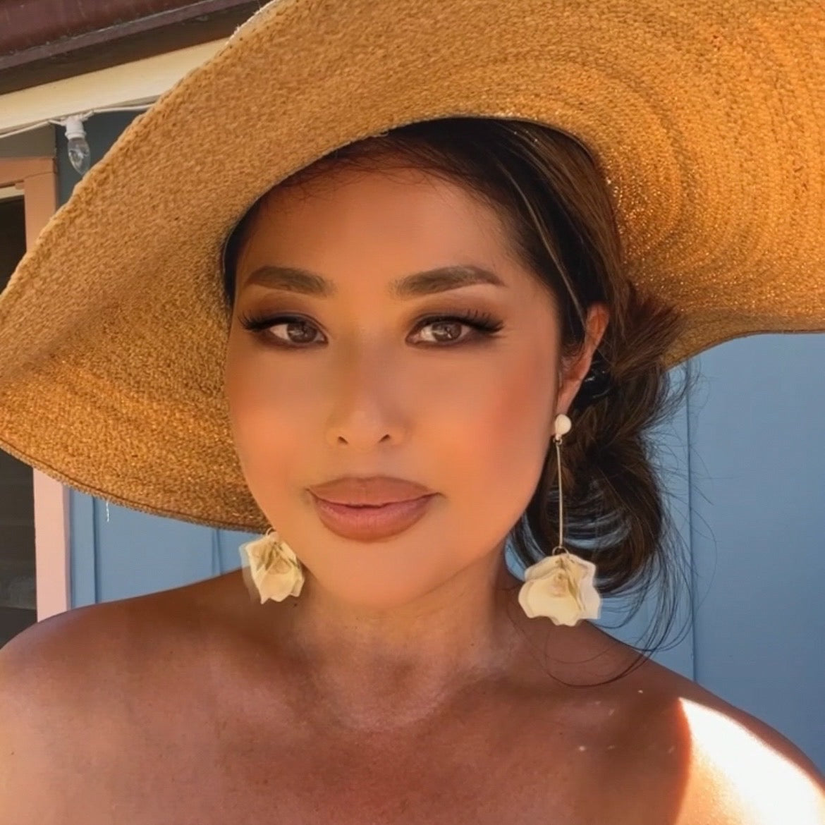 Vanilla Cream Petal Drop Earrings -  LAST CHANCE!