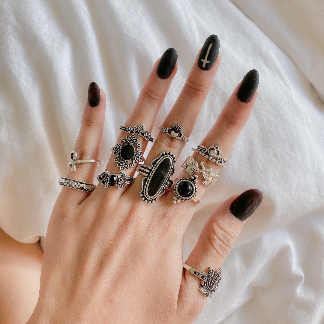 Black Ring Sets - 3 Designs - LAST CHANCE