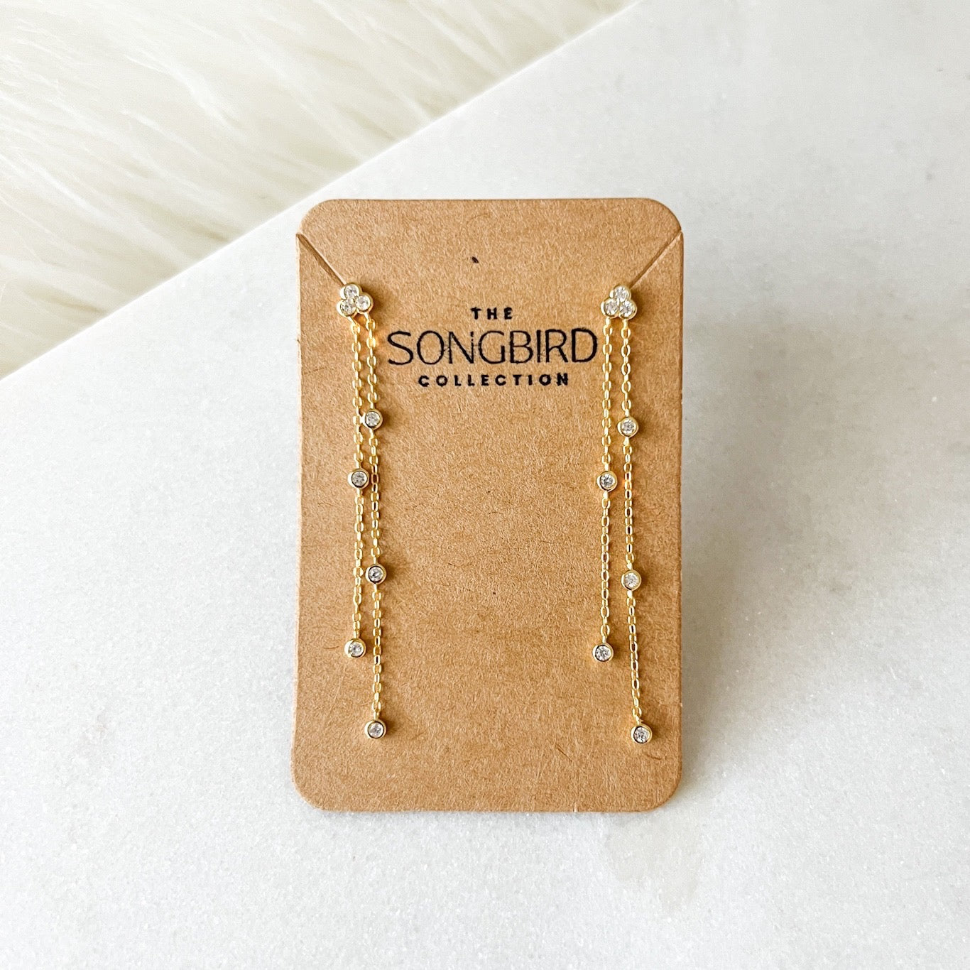 Jolie Bezel Drop Earrings - LAST CHANCE!