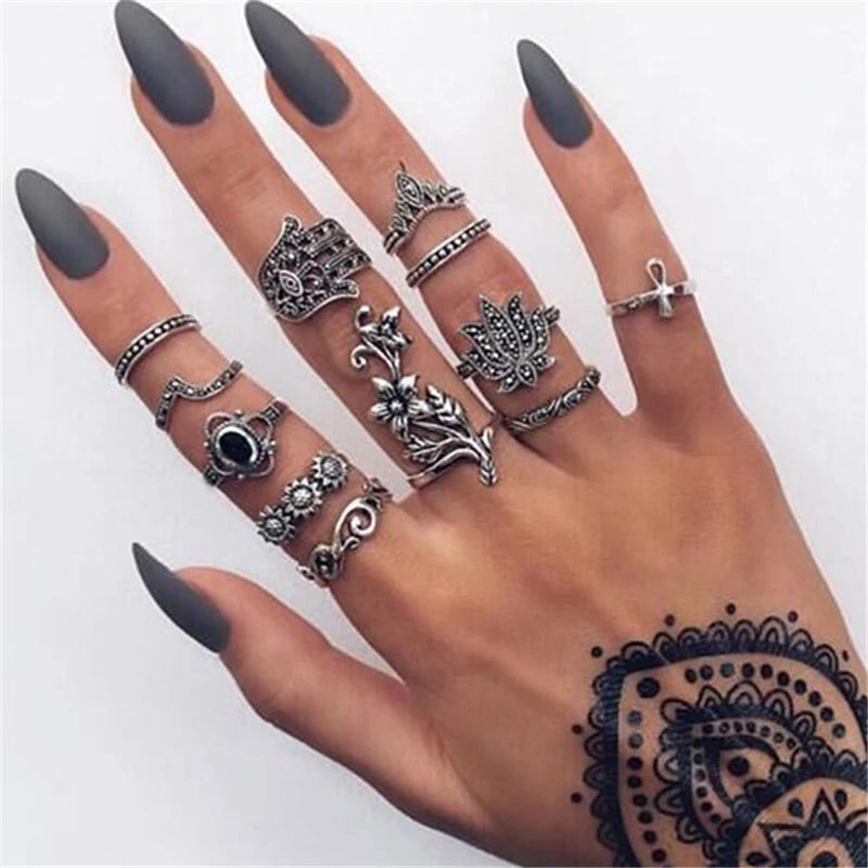 Black Ring Sets - 3 Designs - LAST CHANCE