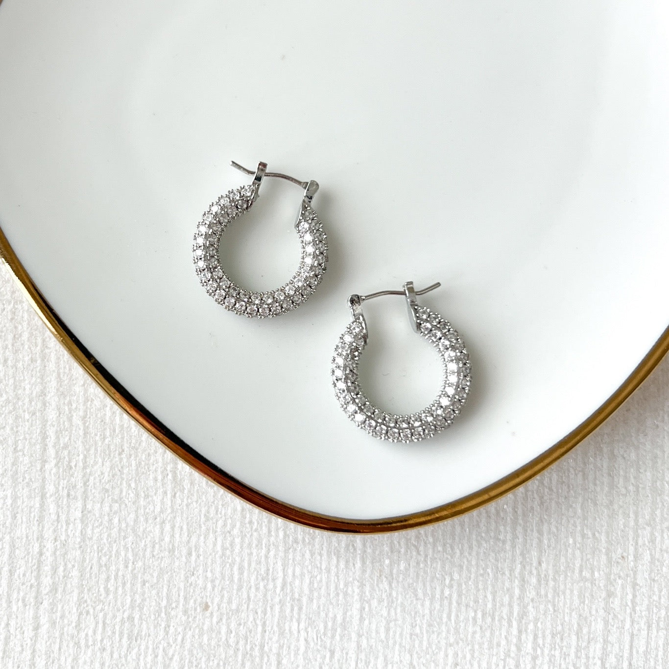 Ella Crystal Studded Hoop Earrings