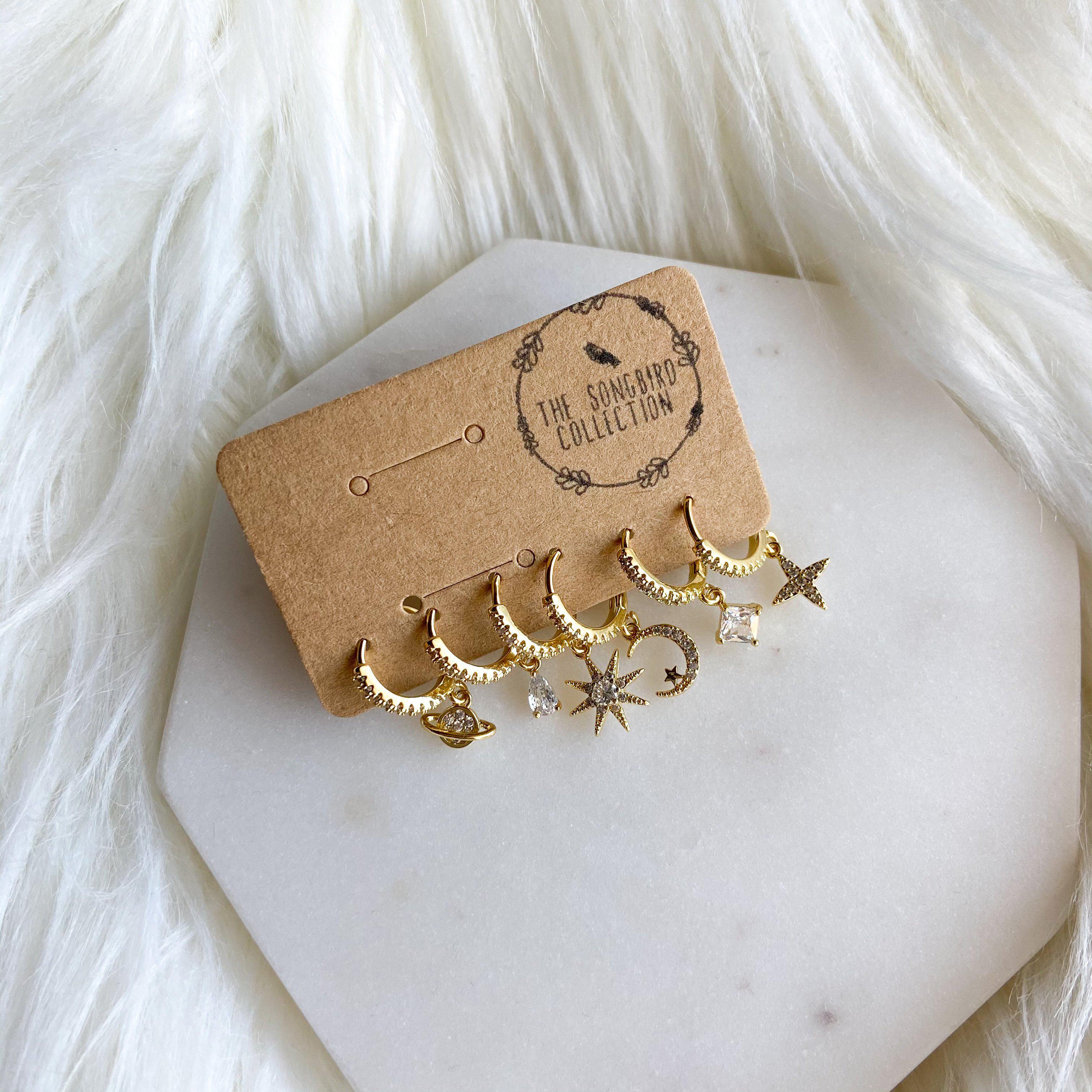 6 Piece Galaxy Huggies Earring Set - LAST CHANCE!