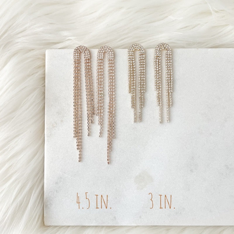 Rana Rhinestone Duster Earrings - LAST CHANCE!