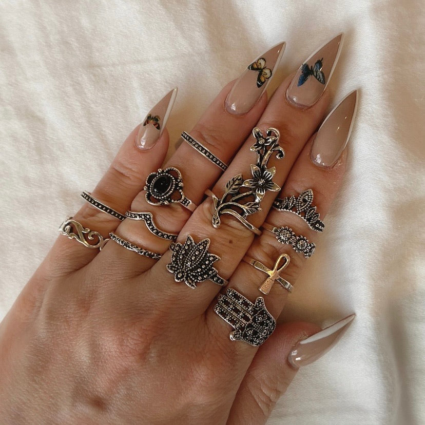 Black Ring Sets - 3 Designs - LAST CHANCE