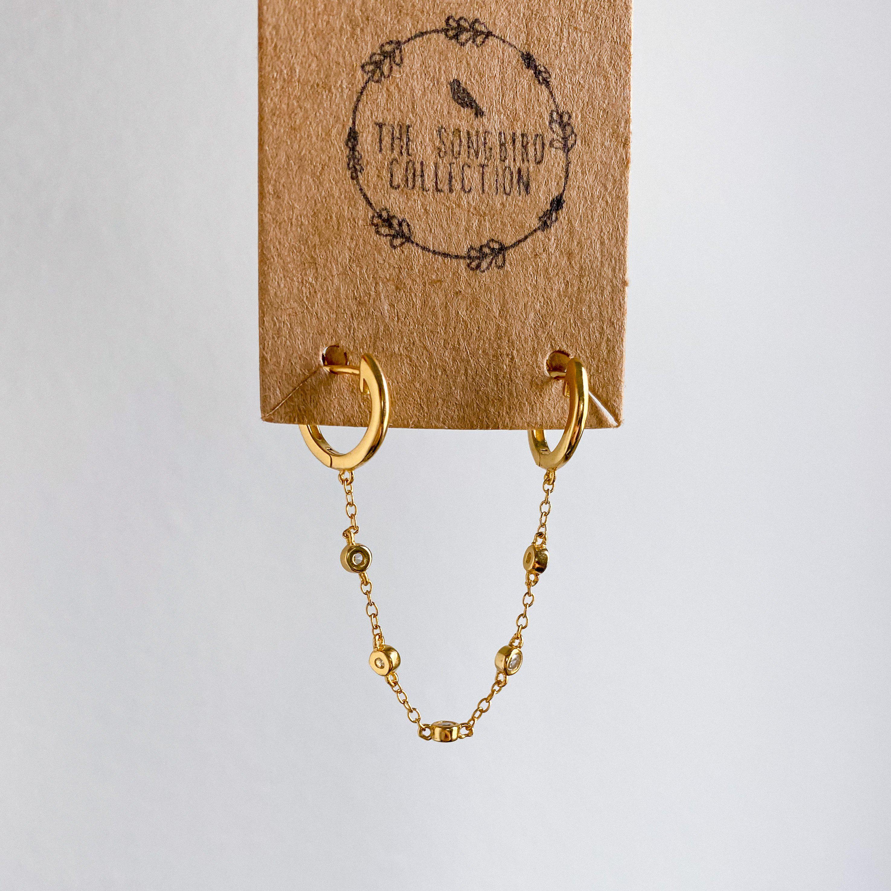 Bebe Bejeweled Chain Link Huggie Earring - LAST CHANCE!