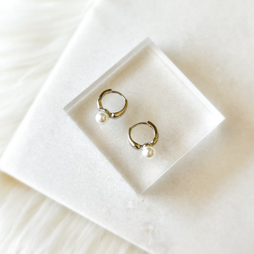 Amara Mini Pearl Huggies - LAST CHANCE