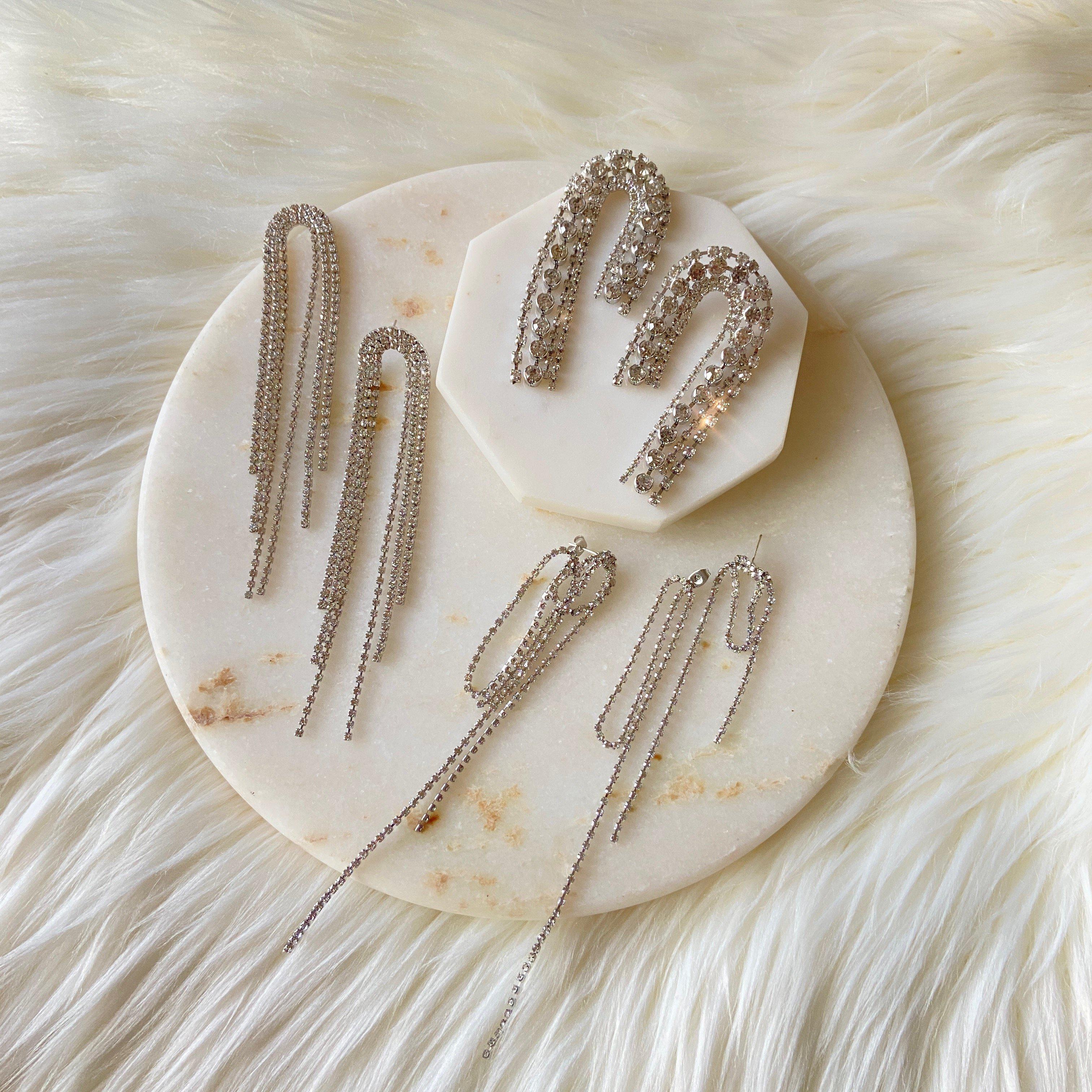 Rana Rhinestone Duster Earrings - LAST CHANCE!