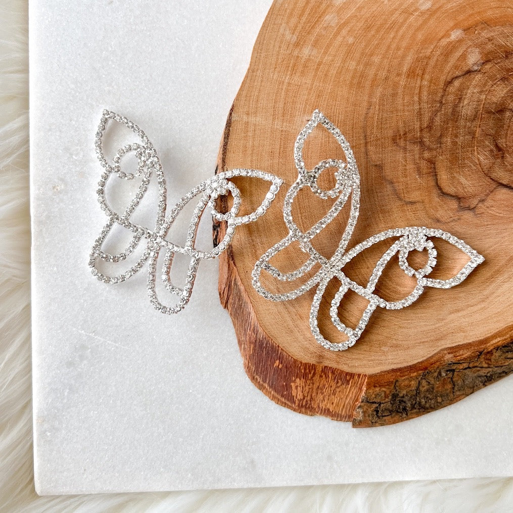 Rhinestone Butterfly Statement Earrings - LAST CHANCE!