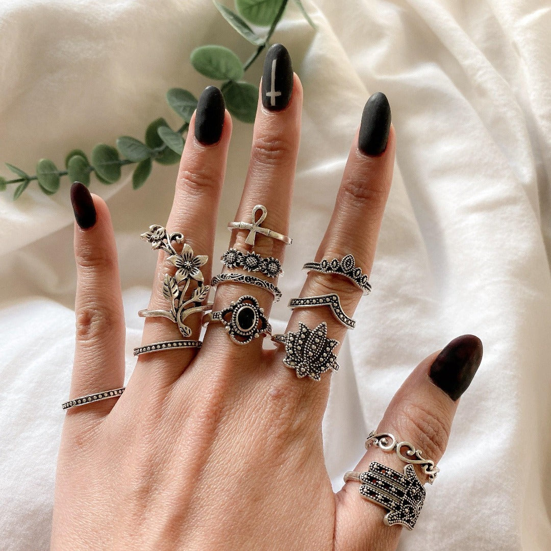 Black Ring Sets - 3 Designs - LAST CHANCE