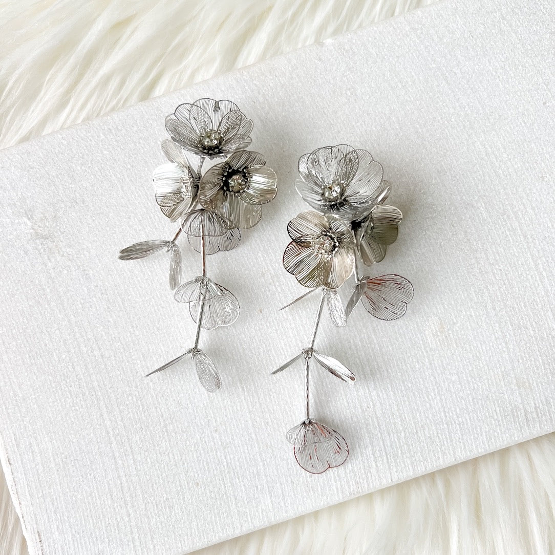 Golden Floral Statement Earrings - LAST CHANCE!