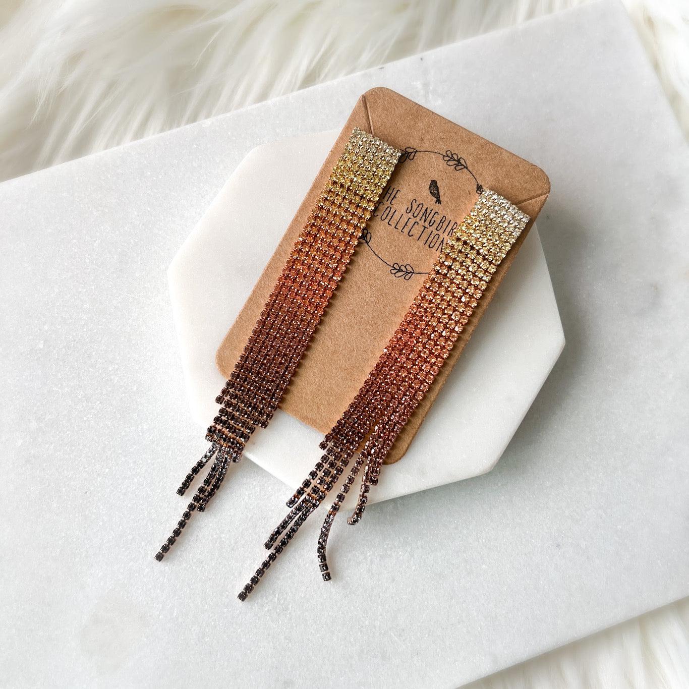 Reina Rhinestone Duster Earrings - LAST CHANCE!