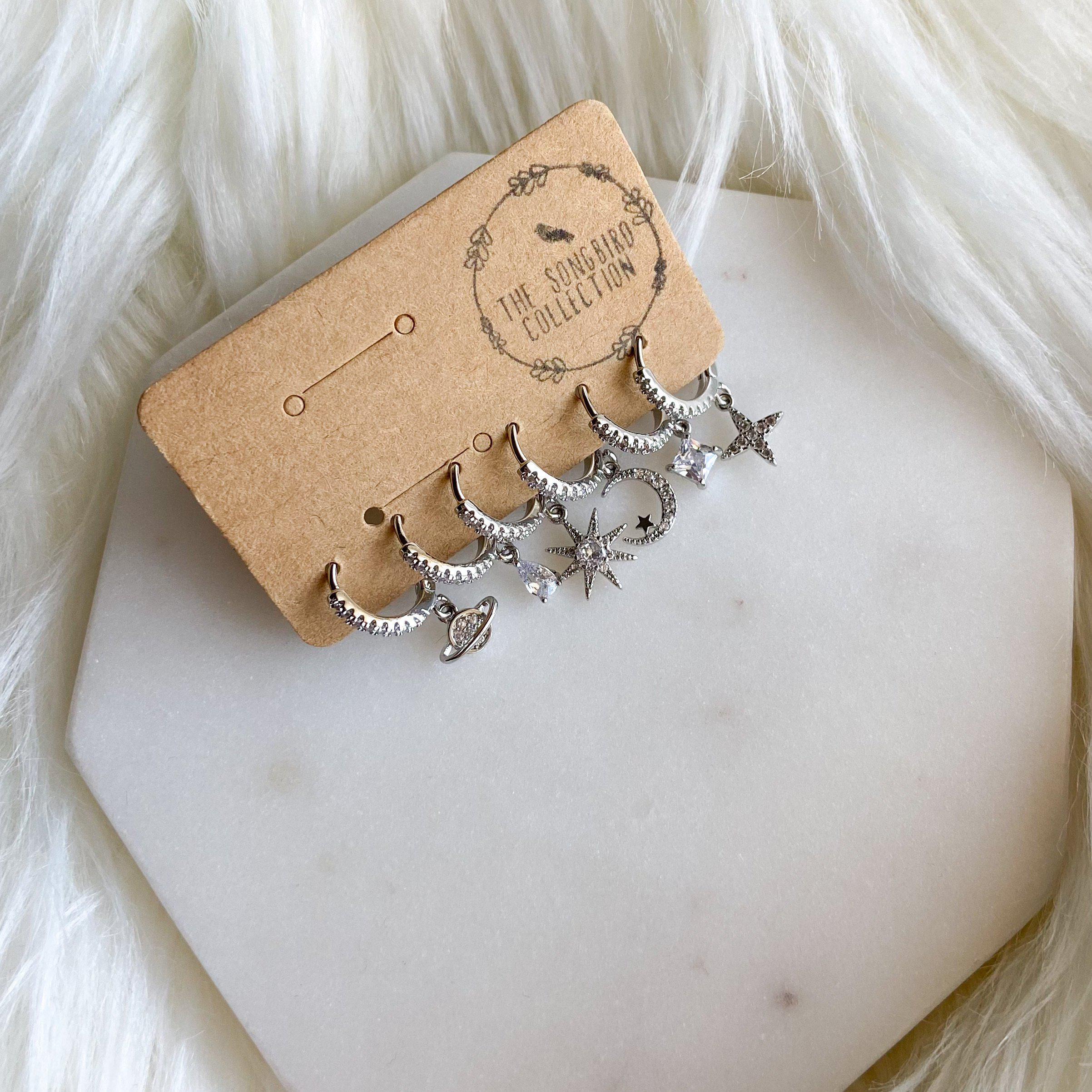 6 Piece Galaxy Huggies Earring Set - LAST CHANCE!