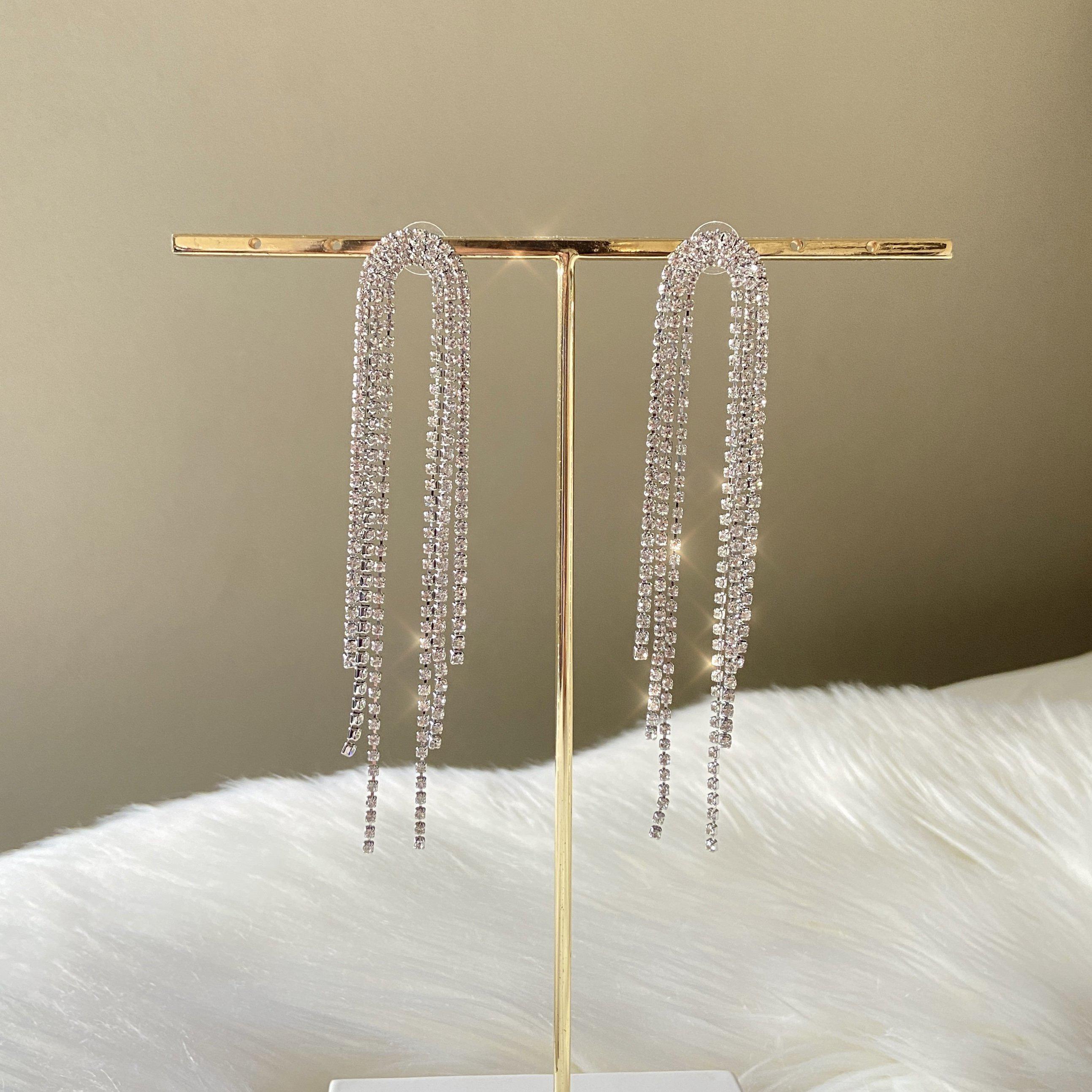 Rana Rhinestone Duster Earrings - LAST CHANCE!