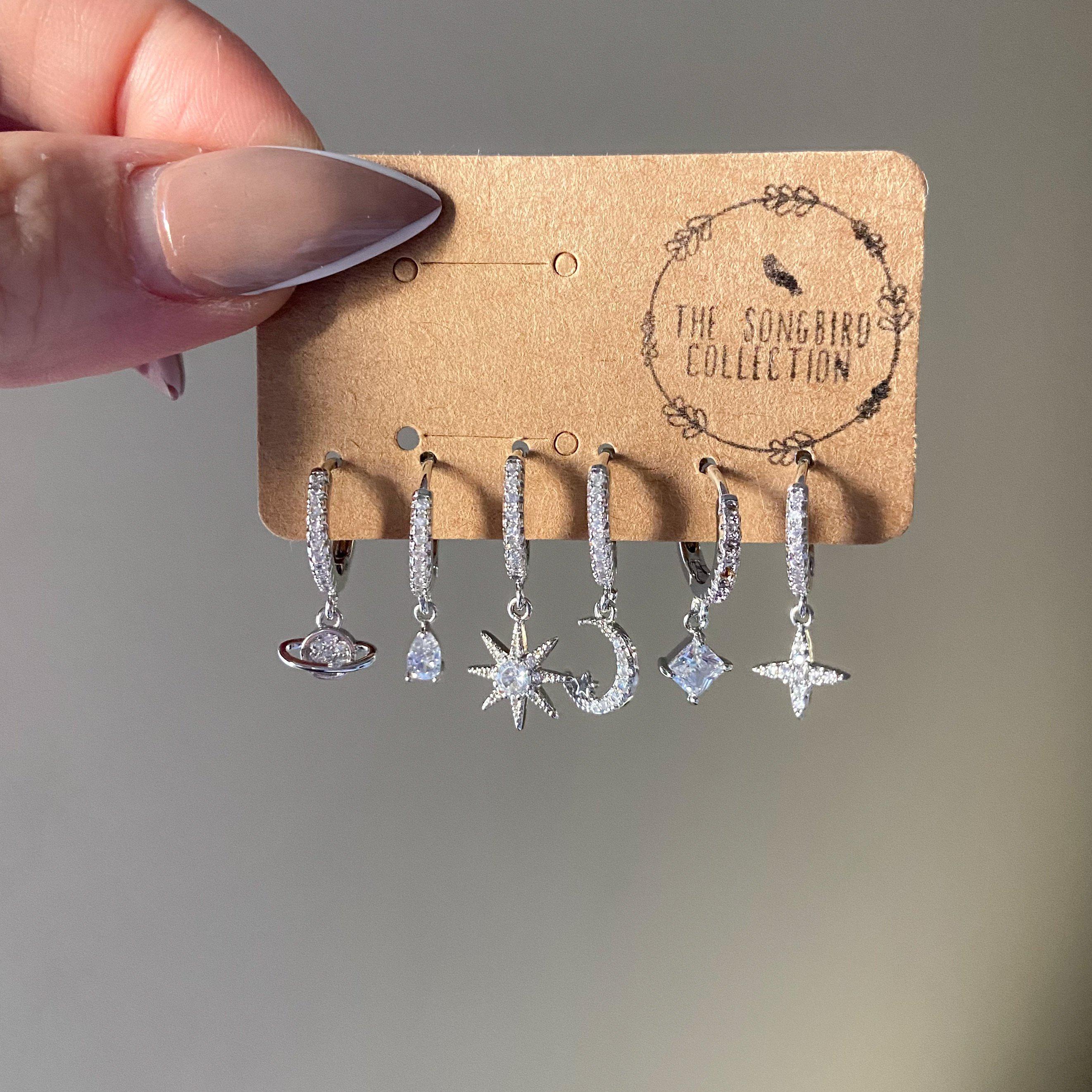 6 Piece Galaxy Huggies Earring Set - LAST CHANCE!