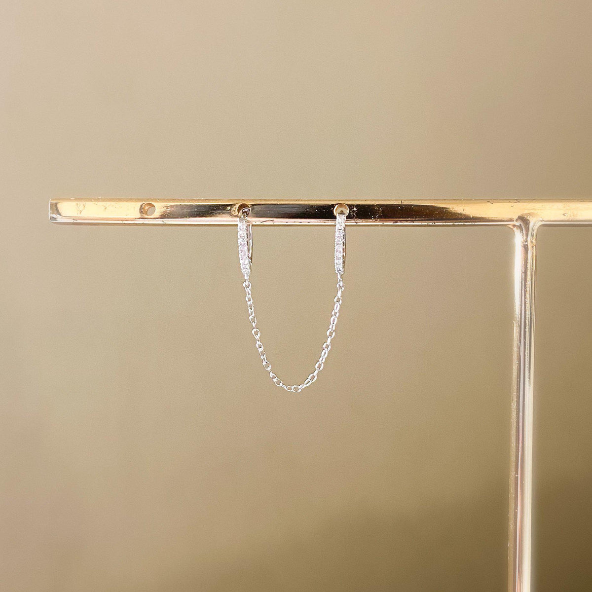 Dua Lipa Chain Link Huggies Earring